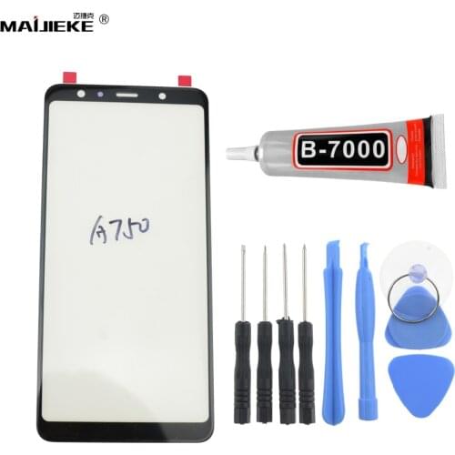 Ori Front Touch Glass Touch Panel Replacement for Samsung Galaxy A7 2018 A750 Outer Touch Screen Repair Tools+9ml B9000 Glue