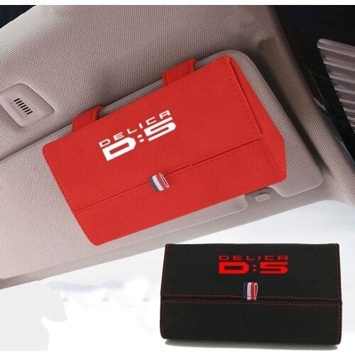 1pc Auto Accessories for Mitsubishi Delica D5 Flocking Auto Sunglasses Case Holder Organizer Car Glasses Box Storage Holder