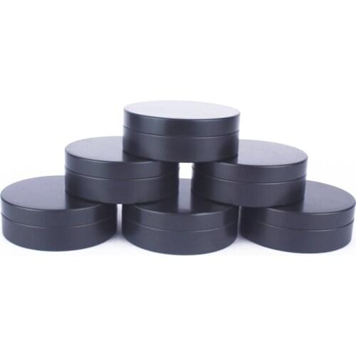 10Pcs 100ml Empty Storage Tin Jars Aluminium Cosmetic Tin Box Black DIY Cosmetic Box Tea Jar Wax Boxes Candy Jar For Wedding