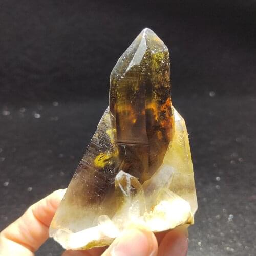 21.3gNatural tea crystal cluster mineral smoked Quartz Healing round vein teaching stone home decoration CRYSTAL QUARTZ GEM