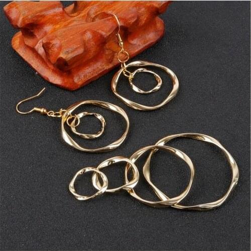 4pcs/lot new creative frills metal round irregular geometric connectors for jewelry making diy earrings accessories material