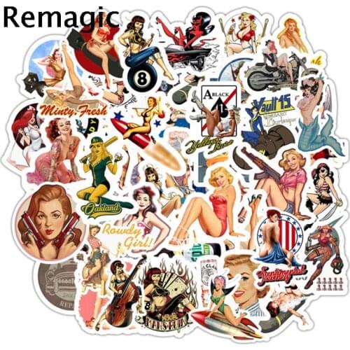 49pcs Pin up Posters sexy girls Stickers decal scrapbooking diy pasters home decoration phone laptop waterproof accessories