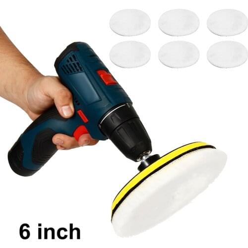 6 inch Wool Bonnet Pad Polisher/Buffer kit Soft Wool Bonnet Pad White,Universal Car Polisher Car Body Polishing Discs