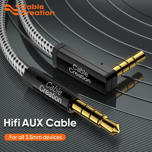 3.5mm TRRS Audio Cable, CableCreation 90 Degree Right Angle Male to Male 4 Pole Stereo Aux Cable (Microphone Compatible)