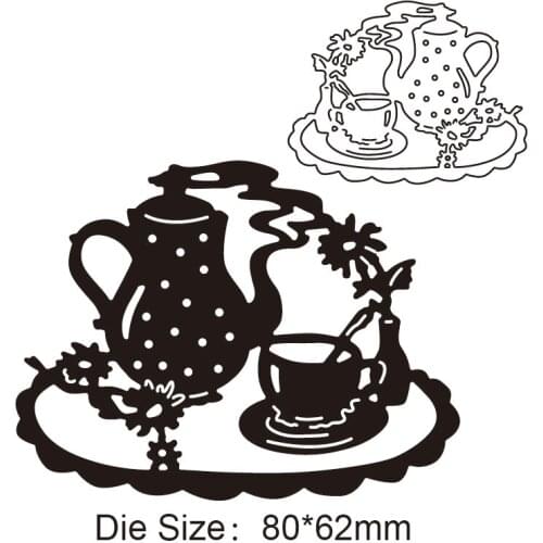 Teacup teapot tableware die dies 2021 layered metal stamp scrapbook photo album Holiday cdecoration diy card craft punching