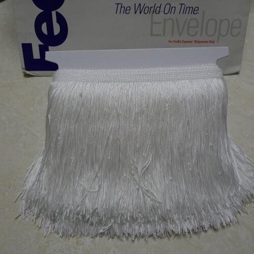 10 Meters 15cm 6" Long White Color Latin Dress Tassel Fringe