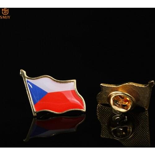 Czech Republic National Waving Enamel Flag Brooch Pin Lapel Costume Accessories Jewelry Badge Souvenir Gift