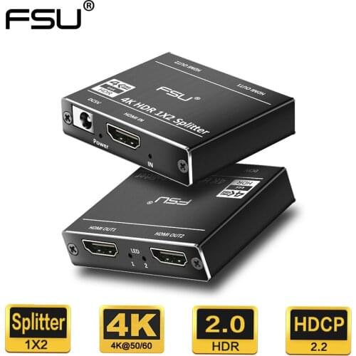 HDMI Switch 2.0 HDR 4K 60Hz HDCP 2.2 HDMI Splitter Switcher 1x2 Amplifier Display For TV DVD PS3 PS4 XBox Projector HDMI Adapter