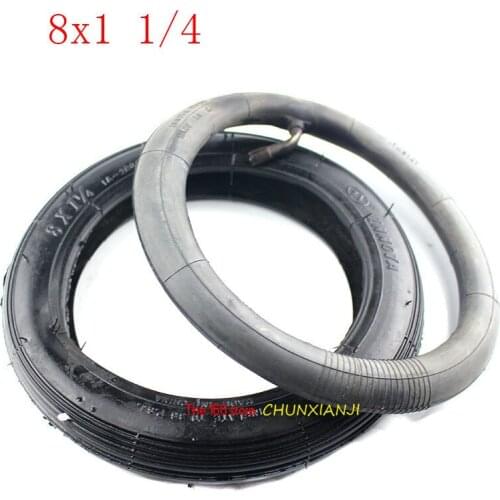 Good quality 8 Inch 8X1 1/4 Scooter Tire & Inner Tube Set Bent Valve Suits A-Folding Bike Electric / Gas Scooter Tyre