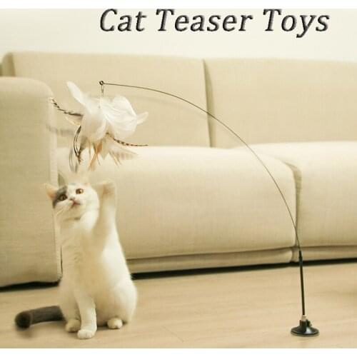 Interactive Cat Teaser Toys Pets Feather Toy Pet Products Self-healing Pole Cat Accessories Teaser Feather Kittens Supplies