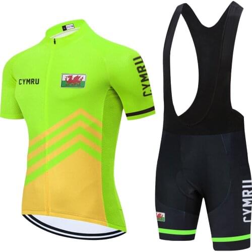 Wales Team Cycling Jersey Set Men Uniforme Ciclismo Hombre Men Summer Cycling Suit 20D Bike Abbigliamento Ciclismo Estivo 2021