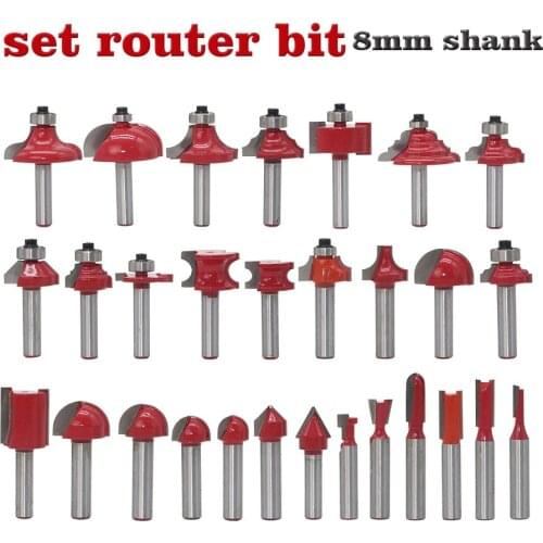 1pc 8mm Shank wood router bit Straight end mill trimmer cleaning flush trim corner round cove box bits tools Milling Cutte