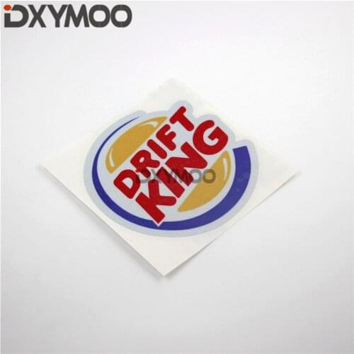 Creative Car Stickers JDM DRIFT KING Funny Motorcycle Burger Decals Reflective 12x11.8cm