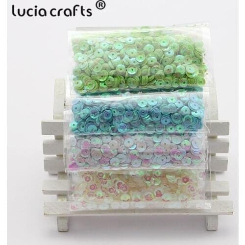 Lucia crafts 20g/lot 5mm Round PVC Loose Sequins Paillettes Wedding Craft Sewing Evening Dress Accessories D0805