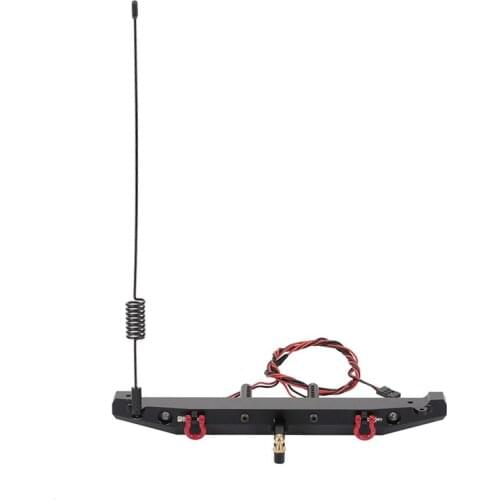 Metal Rear Bumper with LED Light Antenna Tail Hook for 1:10 RC Crawler Car TRAXXAS TRX4 Axial SCX10 90046