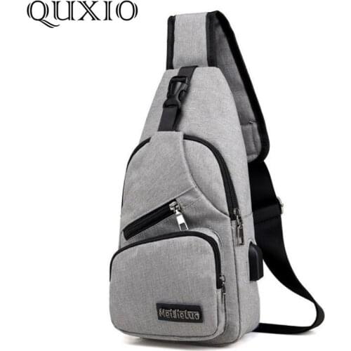 2018 new trend casual fashion mens multi-function USB shoulder bag Messenger bag handbag Messenger bag canvas bag CZ01