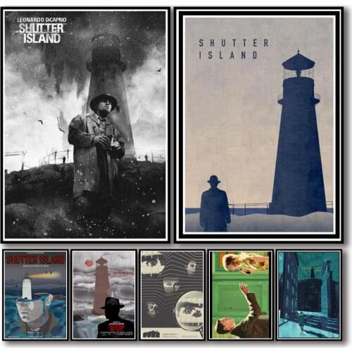 25 Designs Martin Scorsese Movie Shutter Island Whitepaper Poster Artwork Homedecal Fancy Wall Sticker for Coffee House Bar