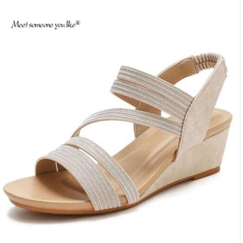 Slope Heel Sandals Women 2021Summer New Style Style Comfortable Soft Sole Large Size Ladies Sandals Waterproof Platform Sandals