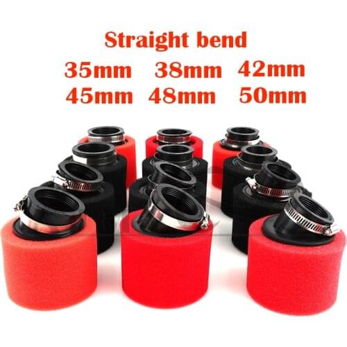 35mm 38mm 42mm 45mm 48mm stright Neck Foam Air Filter Sponge Cleaner Moped Scooter Dirt Pit Bike Motorcycle RED Kayo BSE