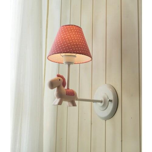 Lovely mini Pony Wall Lamps kids lighting European Girl Childrens Room wall Sconce modern Wall Lights teens Lanterns Lamp