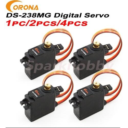 1PC/2PCS/4PCS Corona DS-238MG Metal Gear Digital Servo Ball bearing 4.0kg/0.15sec/22.0g High torque servo for RC drones models