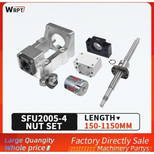 Ball screw SFU2005 + nut-4+ HM15-80 / 15-86 (cast aluminum) + BF15 + coupling XB30 * 40 + DSG20H, L = 200MM-1150MM