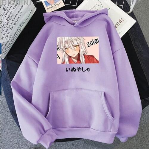 Japanese Anime Cartoon Inuyasha Men/women Hoodie Sweatshirt Pullovers Unisex Streetwear Dropshipping Hight Quality Clothing