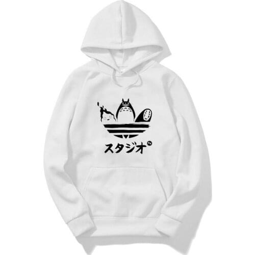 Totoro Hoodies Korean Streetwear Sweatshirt Women Harajuku Clothes Men Winter Pullover Coat Oversized Hoodie Pink Clothing