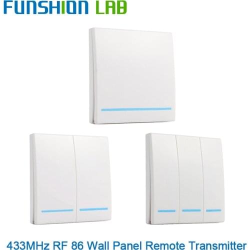 FUNSHION 433MHz Universal Wireless Remote Control86 Wall Panel RF Transmitter Receiver 1 2 3 Button For Home Room Light Switch