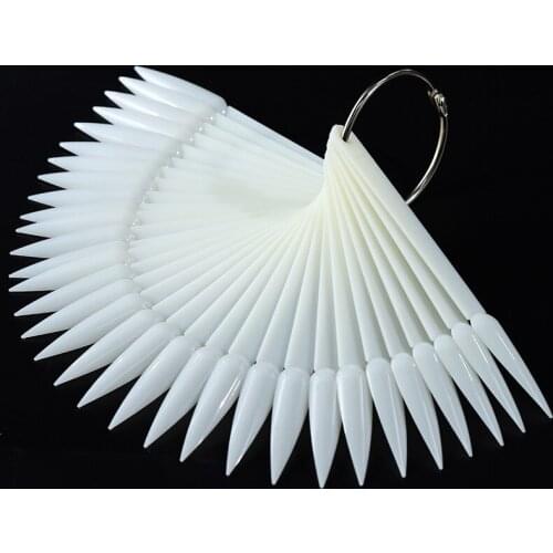 10 SetS 50 Sticks fan Shaped Nail Display Tips, DIY Practice Salon Nail Board Set, Nail Art Display