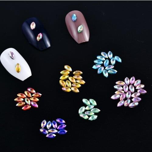 Top Quality 3D Nail Art Decorations Nail Crystal Clear AB Horse Eye Design Acrylic Glitter Rhinestone Manicure Tips for Charms