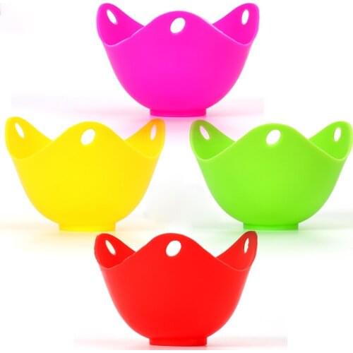 Egg Poacher Silicone Egg Poaching Cups with Ring Standers, For Microwave Stovetop Egg Cooking, BPA Free, 4pcs Poached Egg Maker