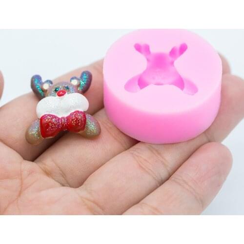 YF245 Christmas Bow Silicone Mold - Fondant Cake Decorating Sugarcraft Resin Polymer Clay Charm Key Ring Jewelry