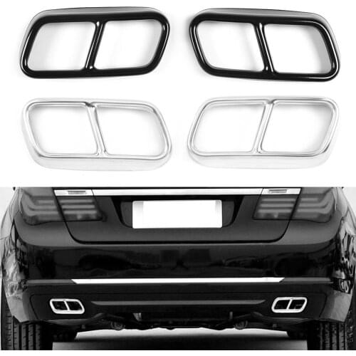 Yubao Silver/Glossy Black Car Exhaust Muffler Pipe Cover Trims Stainless Steel Exterior Parts For For BMW 7 Series F01 2009-2014