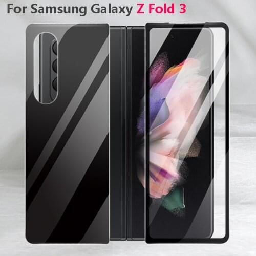 For Samsung Galaxy Z Fold 3 5G Anti-scratch Screen Protector 3D Silk Front Back Tempered Glass Film for Samsung Galaxy Z Fold3