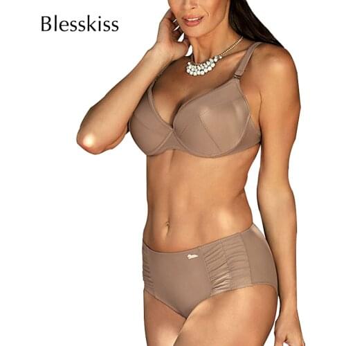 BLESSKISS Sexy Push Up Bikini Women Swimsuit 2021 Leopard Printed Underwire Ruched High Waist Bathing Suit For Ladies Swimwear