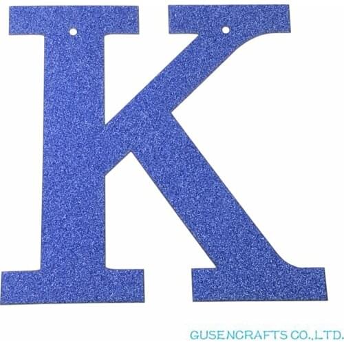 1 pcs/lot Personalized 13cm DIY Glitter Paper royal blue Letters Banners/Garlands Hanging Wedding Birthday Party Decorations