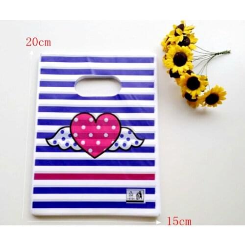 15x20cm 2018 Hot Sale New Fashion Wholesale red heart Gift Packaging Bags With Stars Small Birthday Package Gift Bags