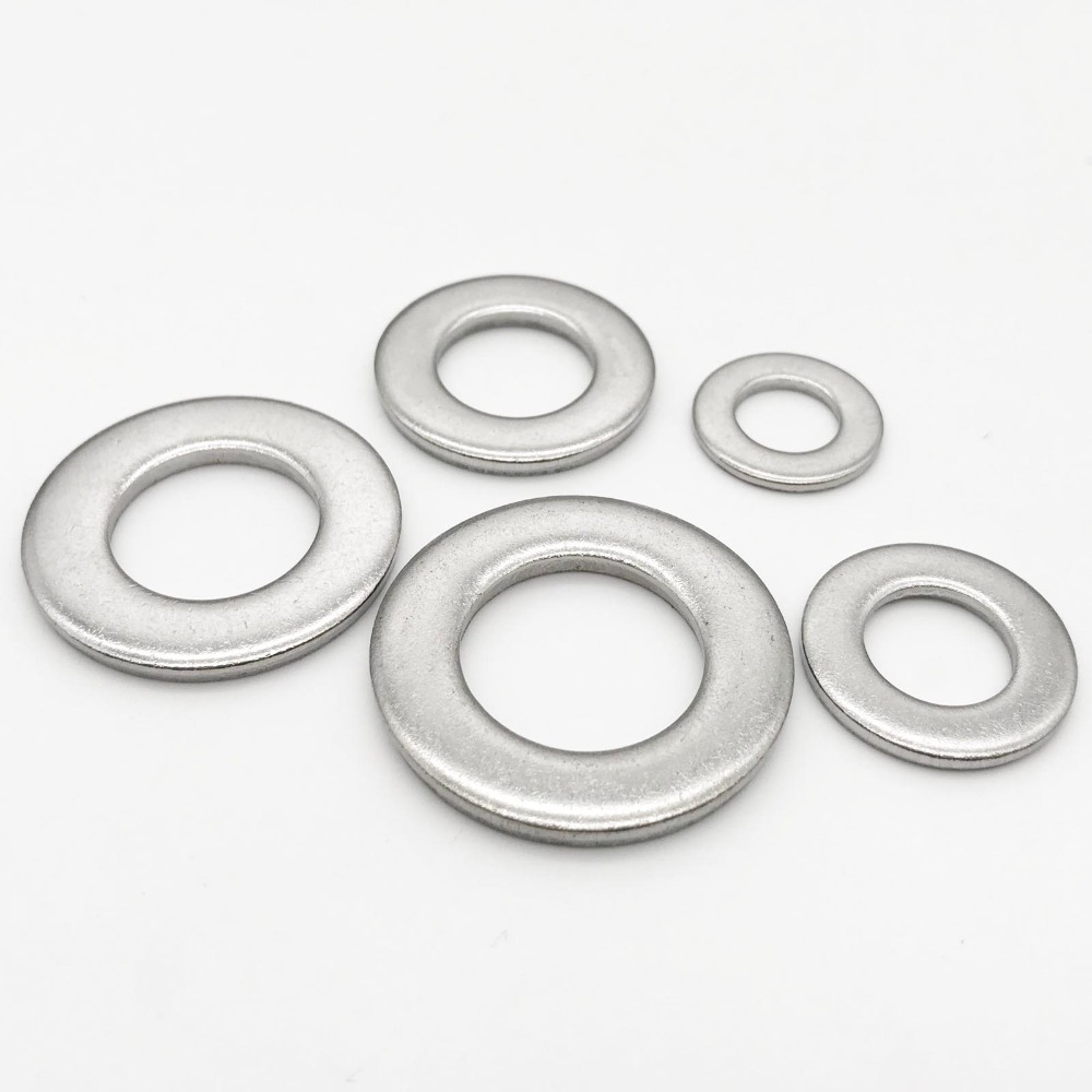 2/5/10/50/100pcs GB97 A2 304 Stainless Steel Flat Washer Plain Gasket for M1.6 M2 M2.5 M3 M4 M5 M6 M8 M10 M12 M16 M24 Screw Bolt