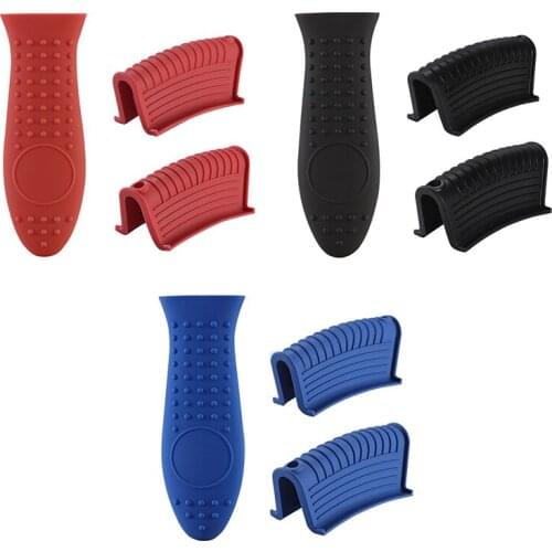 3/4Pcs Removable Silicone Heat-resistant Pot Handle Cover Insulation Sleeve Used For Cast Iron Frying Pan Lid Metal Frying Pan