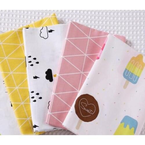 4PCS 40 x50cm ice cream cotton fabric DIY cloth sewing tilda fabrics patchwork cotton tissue home textile