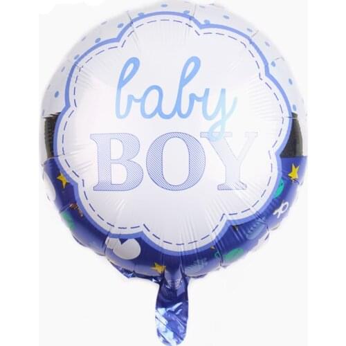5pcs 18 Inch Round Baby Boy Girl Birthday Aluminum Foil Balloon Childrens Baby First Birthday Holiday Decorations