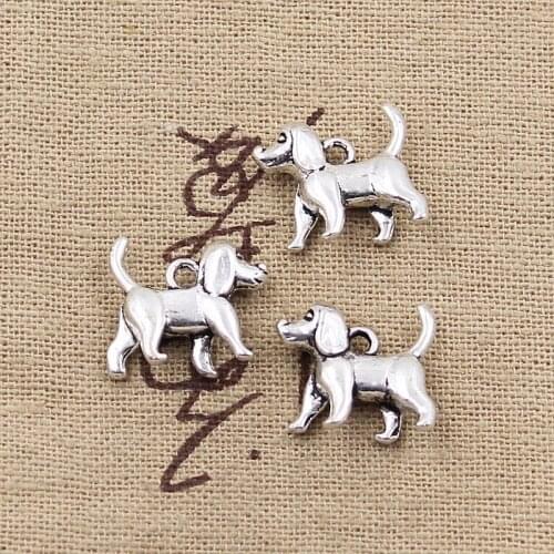 5pcs Charms lovely dog 13*17mm Antique Making pendant fit,Vintage Tibetan Silver,DIY bracelet necklace
