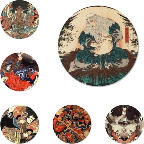58mm Japanese samurai Badge Brooch Pin Accessories For Clothes Backpack Decoration gift