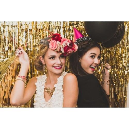 1Mx2M shimmering Gold Silver Metallic Tinsel Curtain Foil Room Shiny Pub party Stage wedding decoration backdrop Background