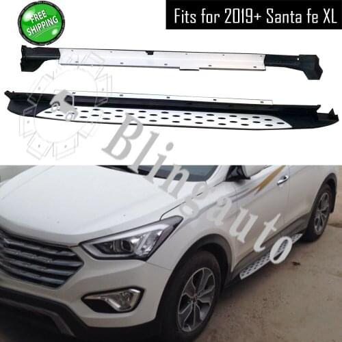 Side step fits for Hyundai Santa Fe XL 2019 2020 running board nerf bar 2Pcs left right Aluminium side step side pedal stairs