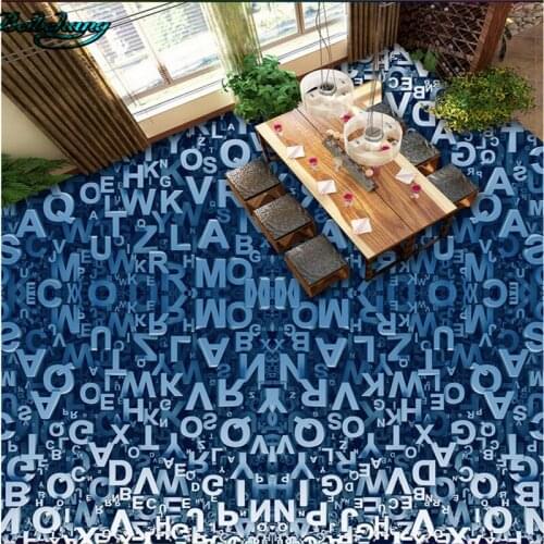 Beibehang Large Custom Wallpaper Mural 3D English Letter Stereo Floor Tile Living Room Bedroom Bathroom