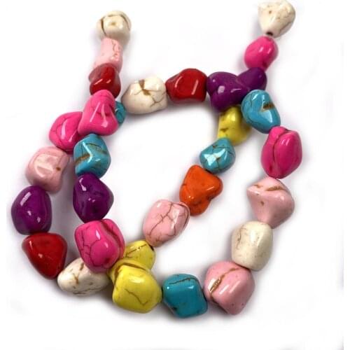 Natural semi precious stone beads Mix colors Turquoises DIY for making necklaces and bracelets 9-13mm
