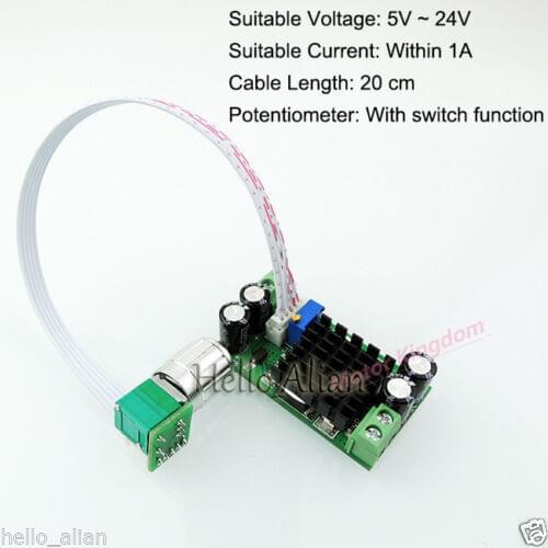 DC 5V 12V 24V 1A PWM DC Motor Speed Controller Regulator Switch For Fan Blower