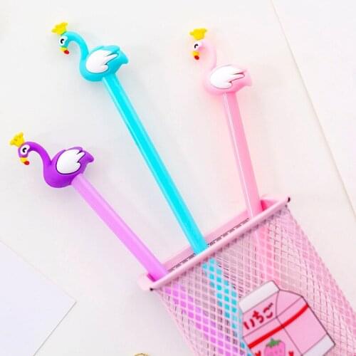 8 Pcs Creative Girls Heart Crown Swan Gel Pen Black Ball Pen Student Stationery Gel Pen Wholesale